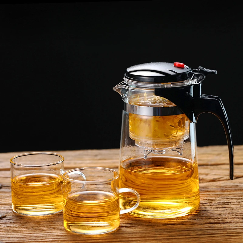 

Teapot with Infuser Thickened Glass Heated Resistant Tea Pot One-button Filtering Tea Separation Kettle Tea Coffee Maker