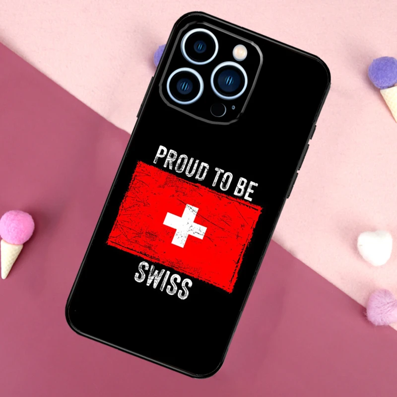 Switzerland Swiss Flag Phone Case For iPhone 16 15 11 12 13 14 Pro Max Mini X XS Max XR Plus Full Cover