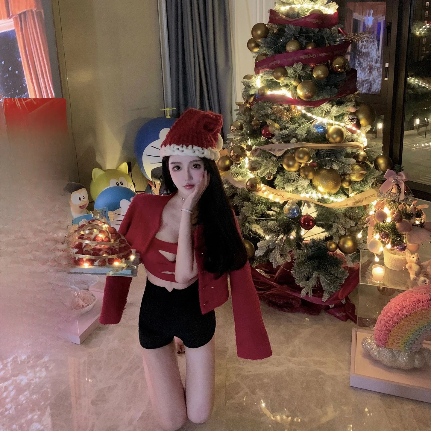 

Sweet Red ort Coat Viola New Year Faion Women's Clothing Spring Outerwear V-Ne Long Sve Pure Color Button Closure