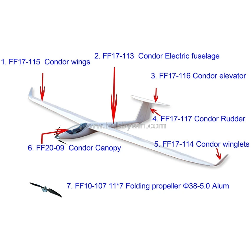 RC Airplane Condor Magic EVO4 Electric Glider 3000mm ARF with Motor Propeller Spinner Fiberglass Model Sailplane