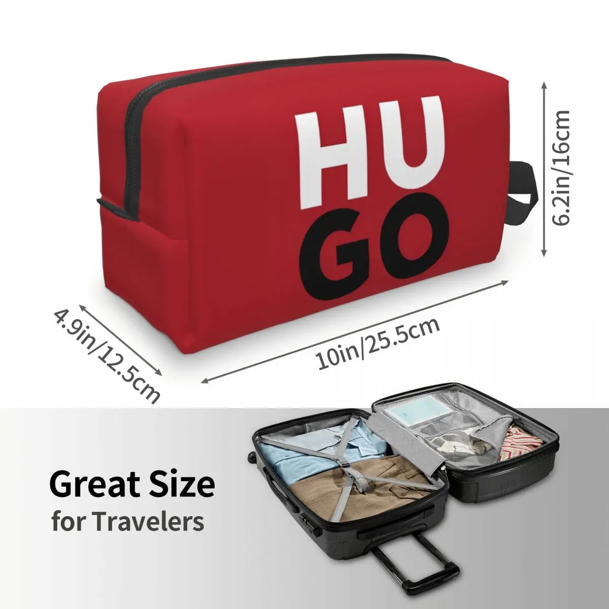 Travel H-HUGO Letter Logo Makeup Bag Large Toiletry Storage Bag Outfits Women Zipper Beauty Toiletry