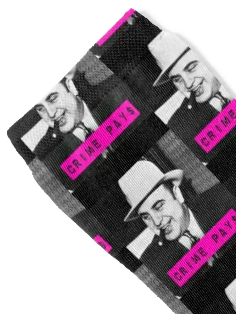 Al Capone T-ShirtCrime Pays feat Al Capone Socks New year's custom floor Climbing Socks For Women Men's