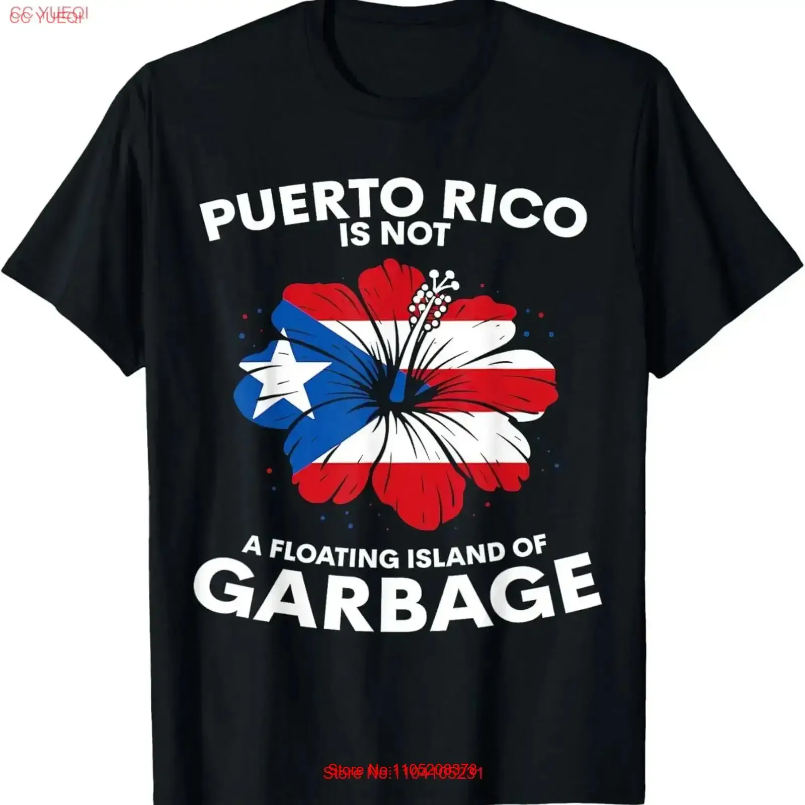 Puerto Rico is not a floating island of garbage T Shirt  vintage Washed fashion Stylish Casual Top For Everyday Wear homme