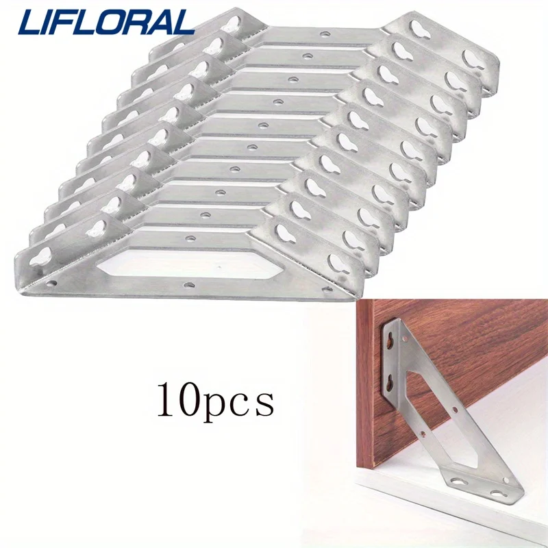 

10 шт., металлический многоцелевой треугольный фиксированный кронштейн из нержавеющей стали, угол рамы, фиксация Equerre, треугольный кодовый кронштейн