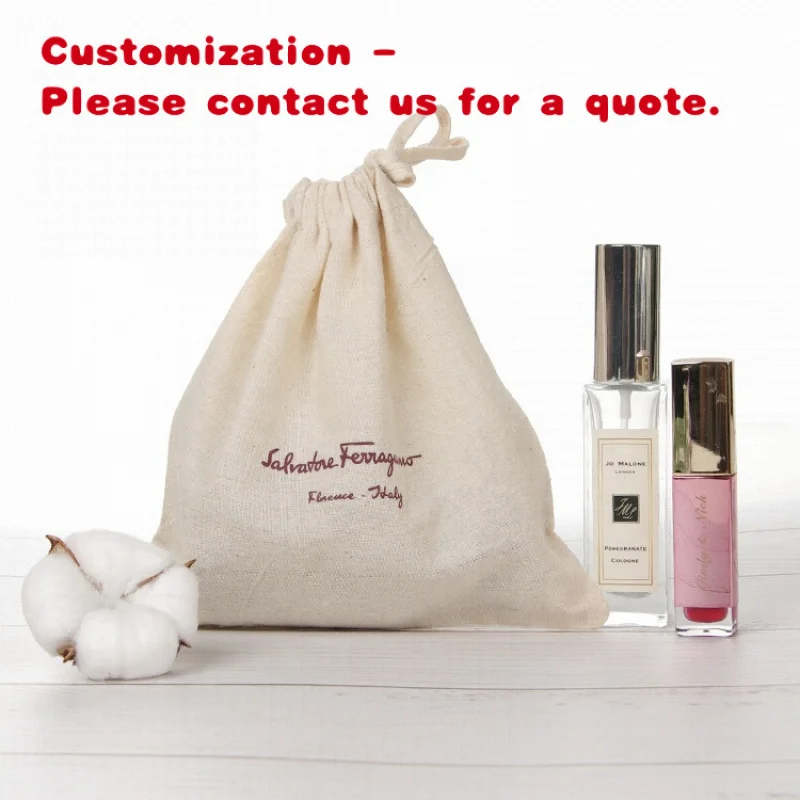 

custom.Chuanghua Organic Cotton Muslin Bags Drawstring Bag Custom Silk Screen Printing Jewelry Watch Rings Pie