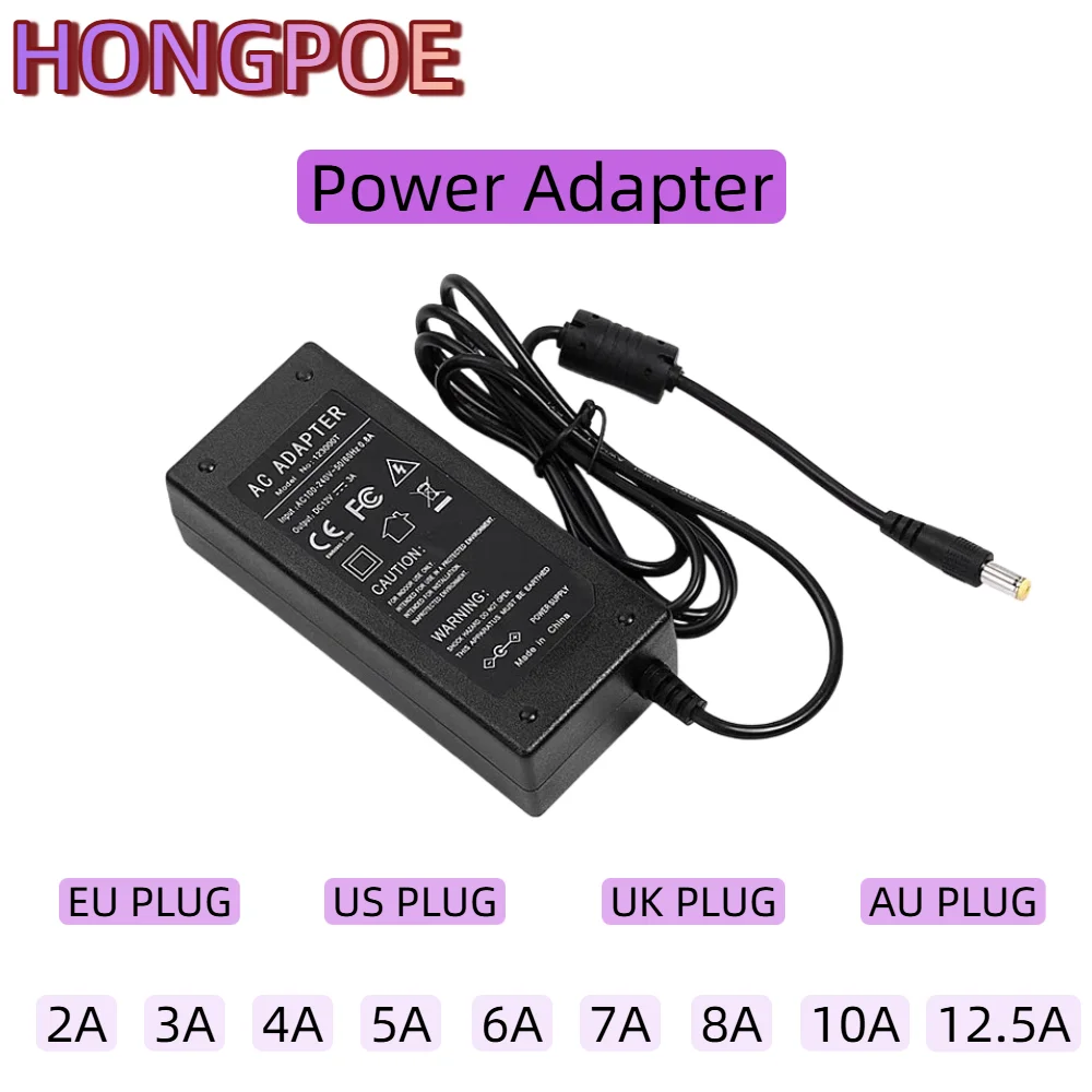 DC 12V Netzteil Adapter AC 100V-240V 2A 3A 4A 5A 6A 7A 8A 10A 12,5A Ladegerät Konverter Adapter Für LED Streifen Licht