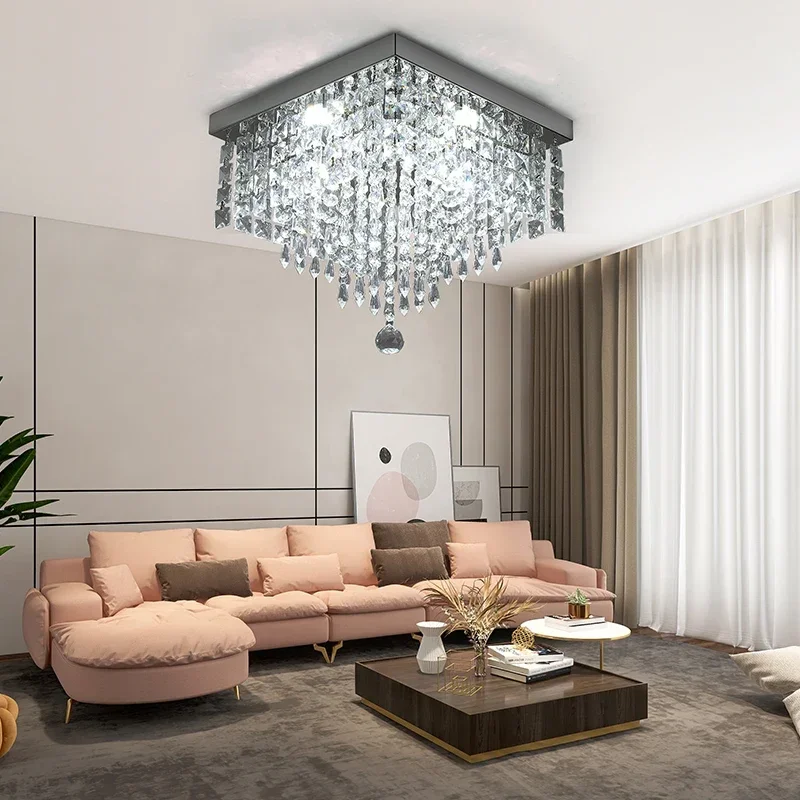 Modern Square Simple Corridor Living Room LED Ceiling Crystal Light Balcony Entrance Corridor Ceiling Lights