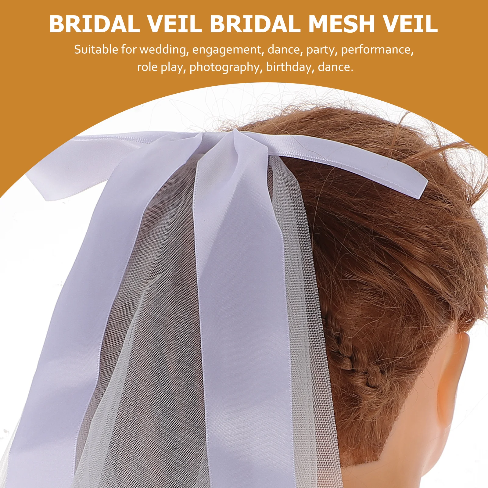 

Short Bridal Veil Polyester Material Elegant Wedding Hair Accessory Bride Headpiece Wedding Dress Veil Photo Shoot