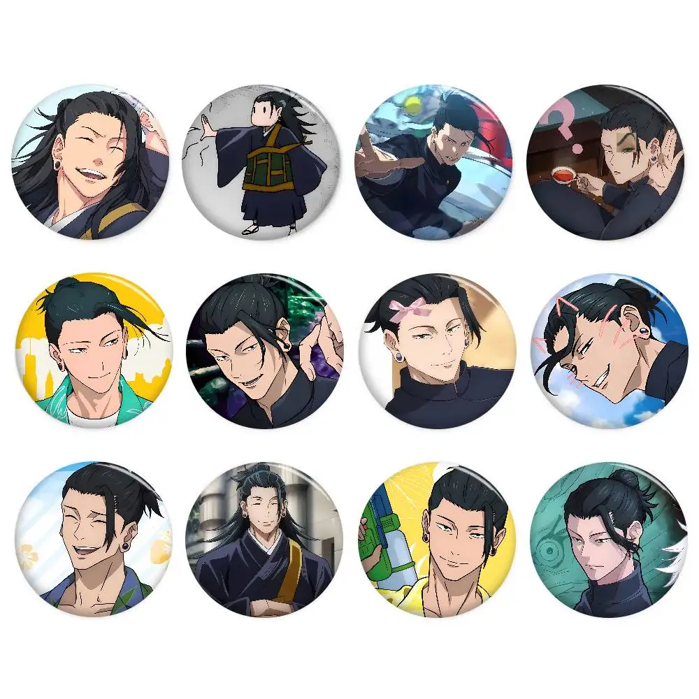 Cartoon Figure Suguru Geto Anime Button Pin Handmade Brooch for Clothes Cartoon Badge Backpack Decoration Jewelry Accessories