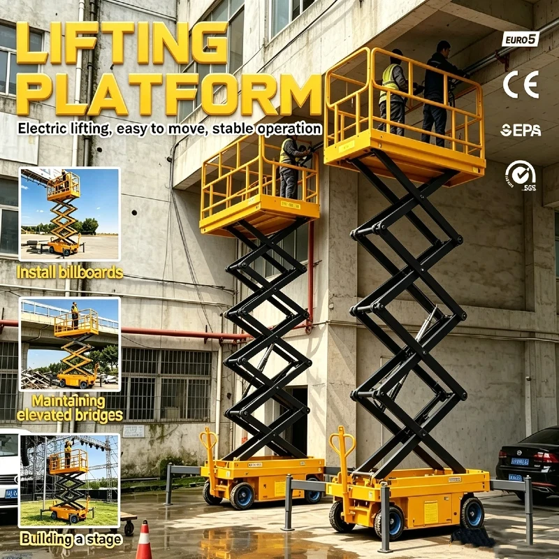 Lift  Platform CE Approved Self Moving Aerial Work Scissor Platform Customized Bearing Capacity For Warehouse Logistics