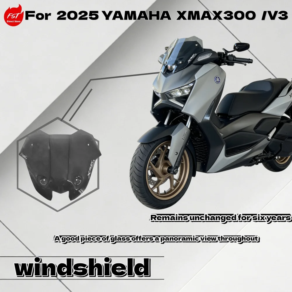 

Для Yamaha XMAX300 V3 2025: Спортивное ветровое стекло с комплектом для защиты приборной панели