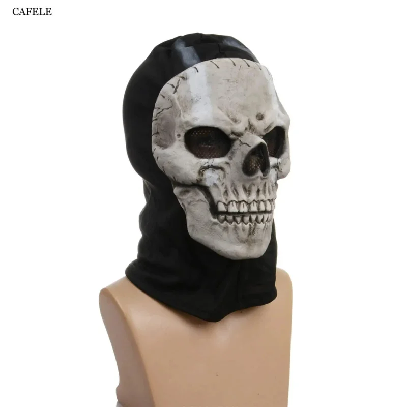 Máscara de fantasma de Halloween de Cafele para hombres y mujeres, máscara de calavera de cara completa aterradora, máscara de juego de guerra MW2, máscara de fantasma de Call of Duty, disfraz de Halloween