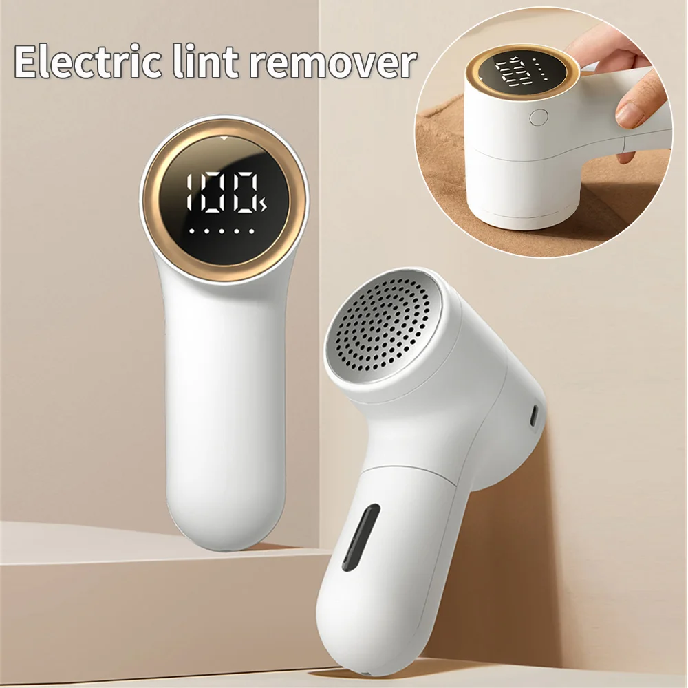 Portable Electric Lint Remover Digital Display Removes Clothes Balls Hair Pellets Trimmer Sweater Shaving USB Rechargeable