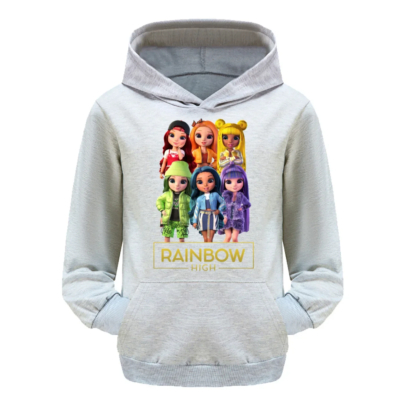 Rainbow High Cartoon Hoodies Kids Coat Boys Sweatshirts Pullover Outerwear Hoodie Girls Jacket Streetwear Hoody Boys Clothes