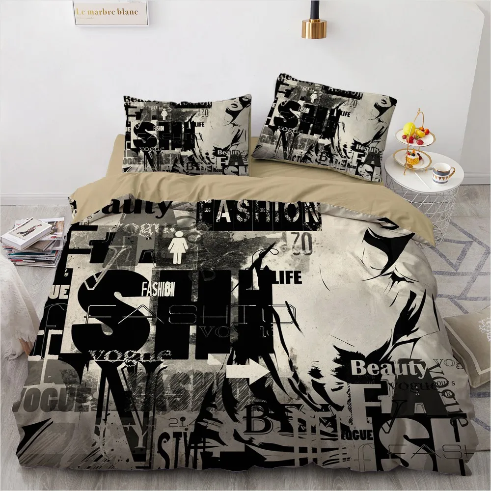 Dream NS Abstract Grunge Trend Art roupa de cama Bedding Home Textiles Set King Queen Bedclothes Duvet Cover Bed