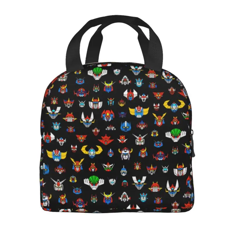 Ufo Robot Logo Insulated Lunch Bag for Waterproof Goldorak Grendizer Mazinger Z Cooler Thermal Lunch Tote Office Work School