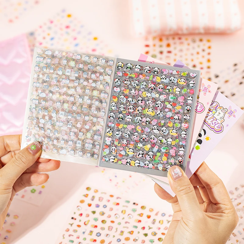 Picture 3: 32 sheets Cute Cartoon Handbook Sticker Book Student DIY Diary Decorative Scrapbooking Journals Back School Stationery Supplies