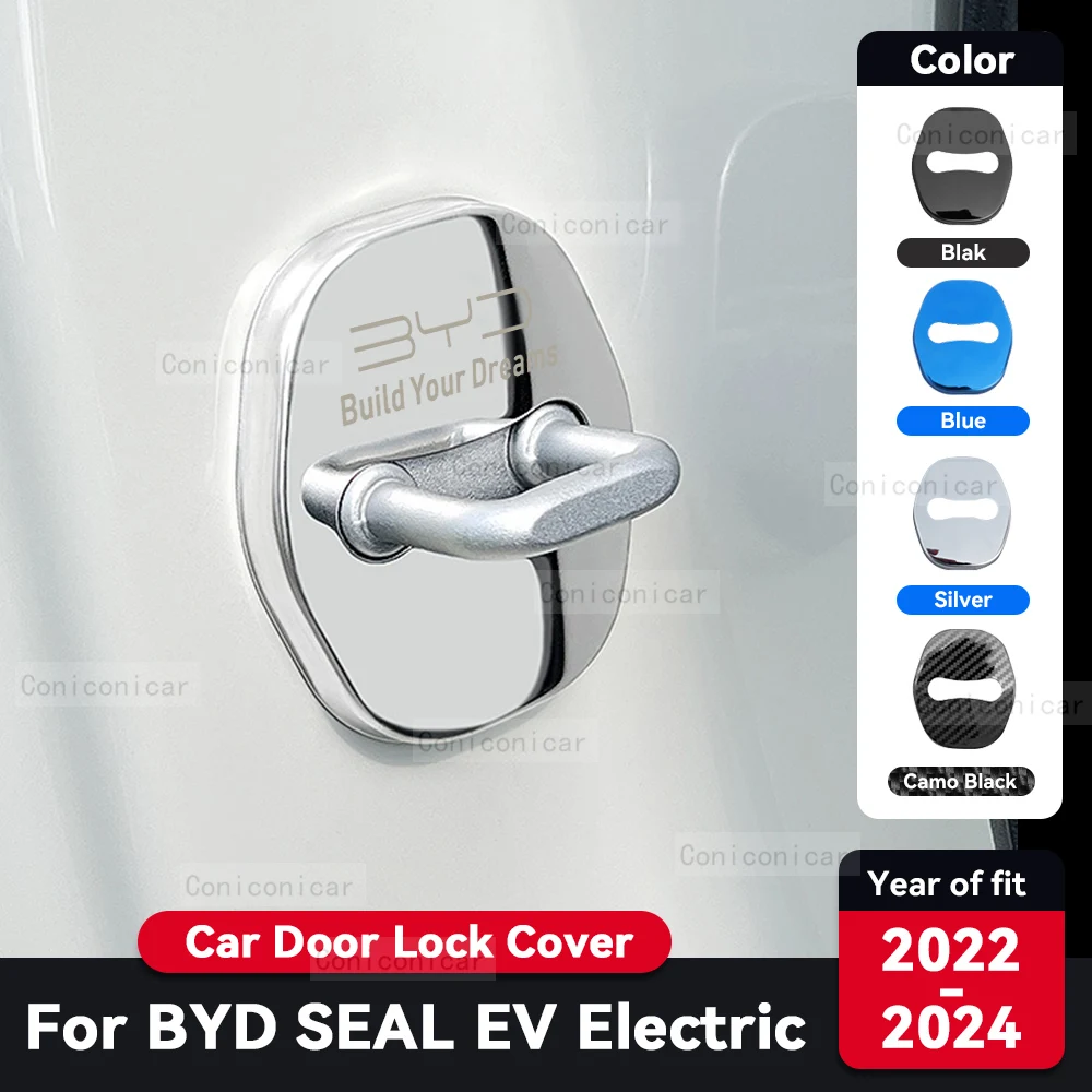 For BYD SEAL EV Electric 2022-2024 Car Door Lock Protection Cover Anti rust Stainless Steel Auto interior Decoration Accessories