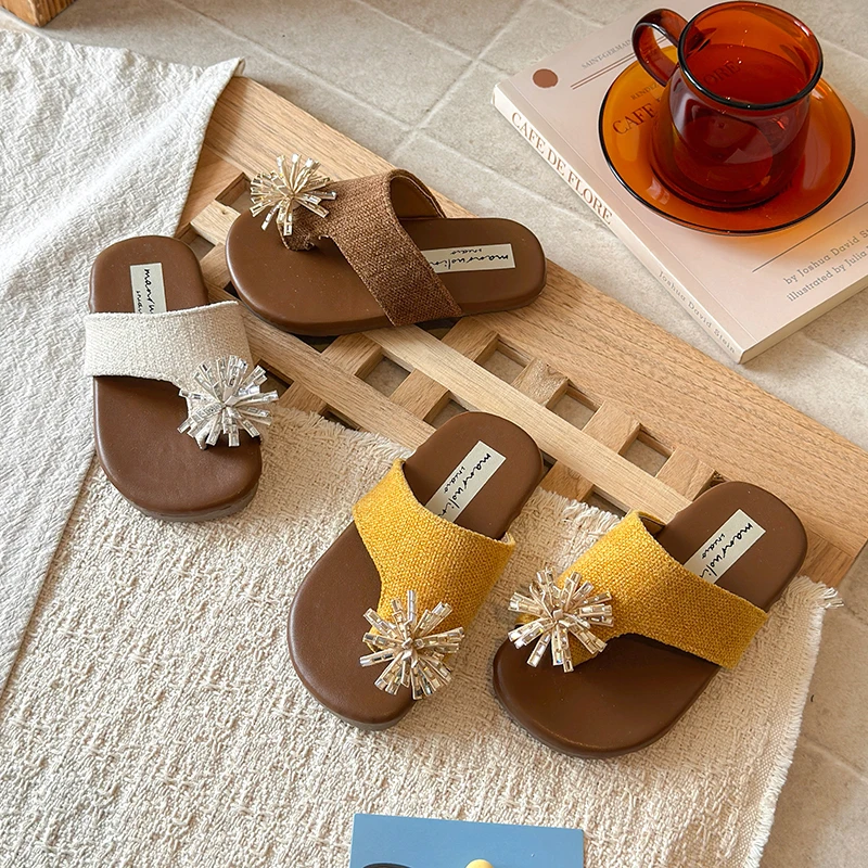 Kids Slippers Outdoors Korean Style Girls Princess Slippers Versatile Soft Sole 2026 Summer New Children Casual Sandals Non-slip