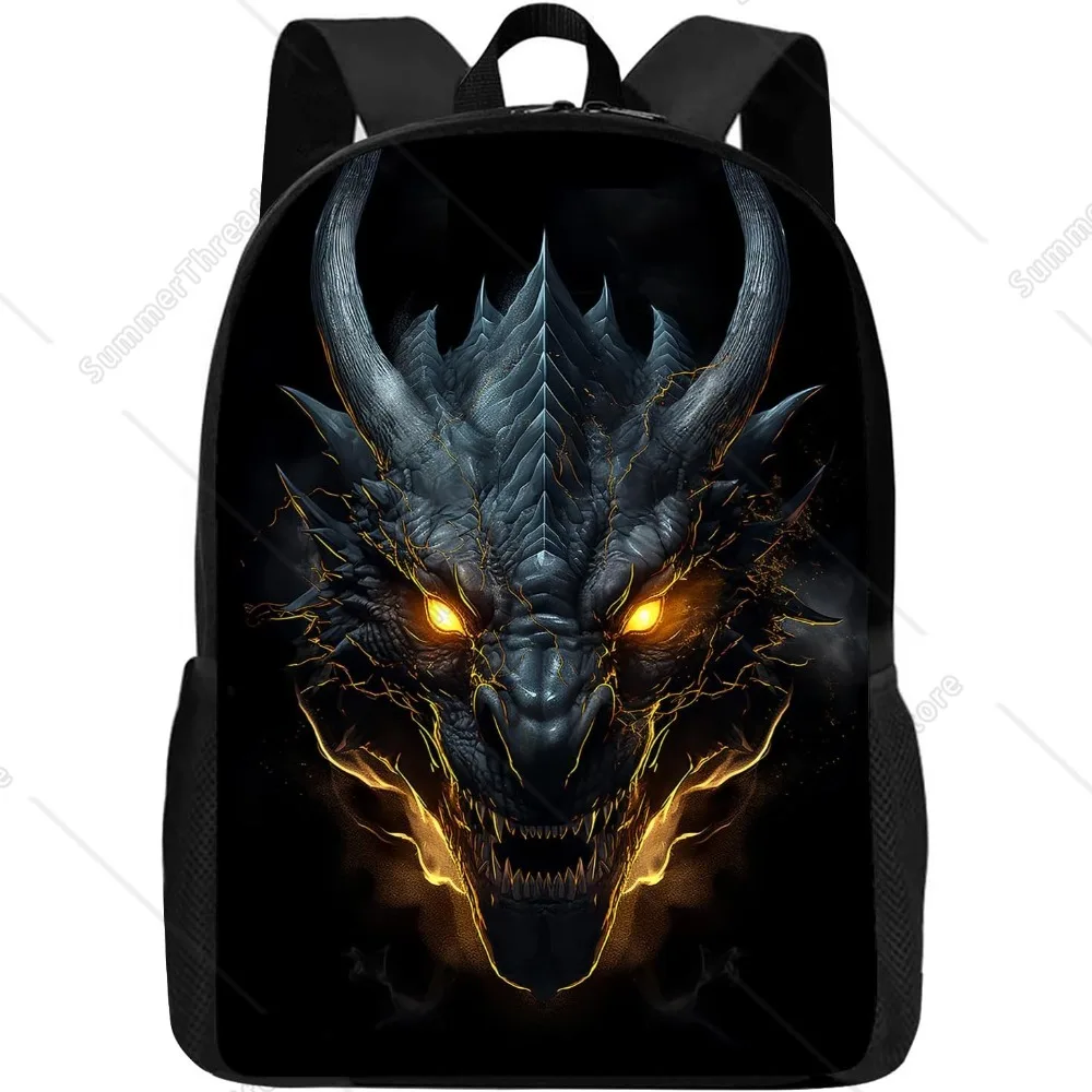 

Крутой рюкзак с драконом для детей, мальчиков и девочек, крутой черный золотой рюкзак с молнией и драконом для школы и путешествий