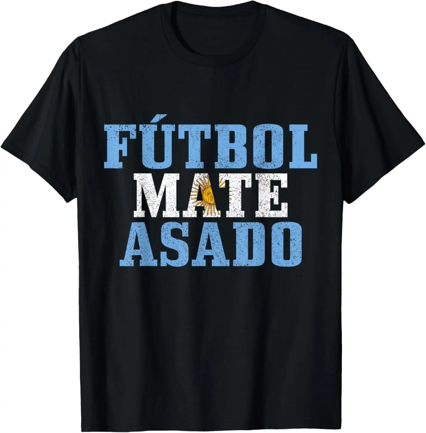 

Futbol Mate Asado Argentina Argentinian Flag Pride Vintage T-Shirt