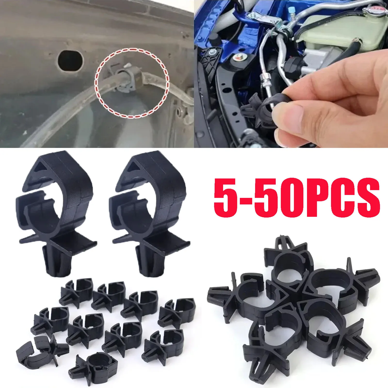 Arnés de cableado de coche, sujetador de 5 a 50 Uds., Cable multifunción, bridas de Cable con hebilla fija, abrazadera de Cable de ruta, Clip de retenedor fijo