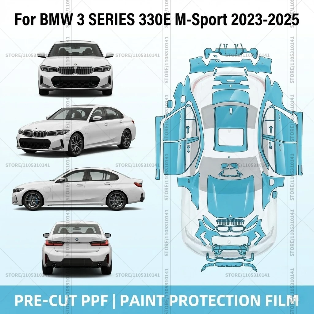 

Предварительно нарезанная прозрачная защитная пленка PPF для автомобиля, полная защита кузова для BMW 3 СЕРИИ 330E M-Sport 2023-2025
