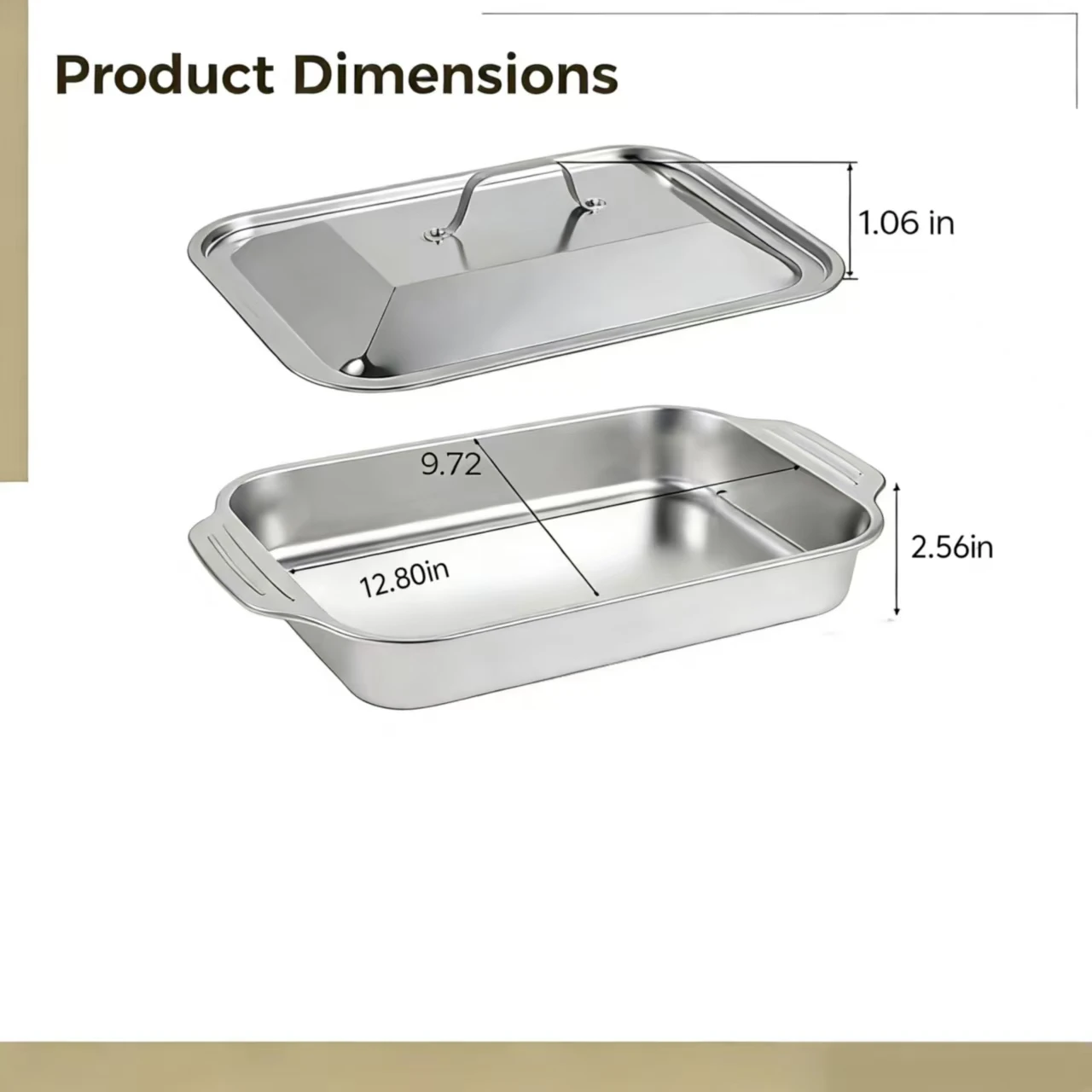 Stainless Steel Roaster Pan with Lid 2