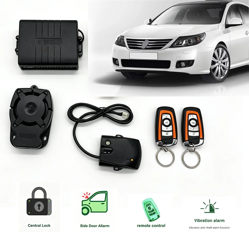 GIORDON G6 Car Alarm System Central Lock Vibration Alert Side Door Anti-Theft Alarm Automotive Security System