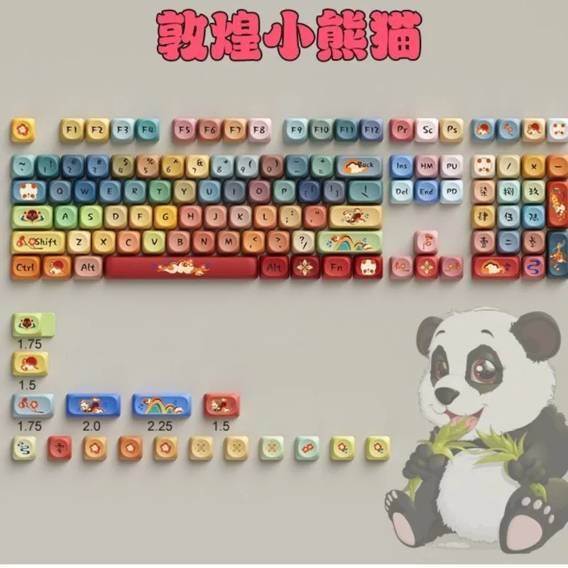 Imagem -06 - Dunhuang-panda Tema Keycaps Grupo Teclado Mecânico Keycaps Personalizados Retroiluminado 61 84 104 Chaves mx Bonito Faça Você Mesmo Teclado