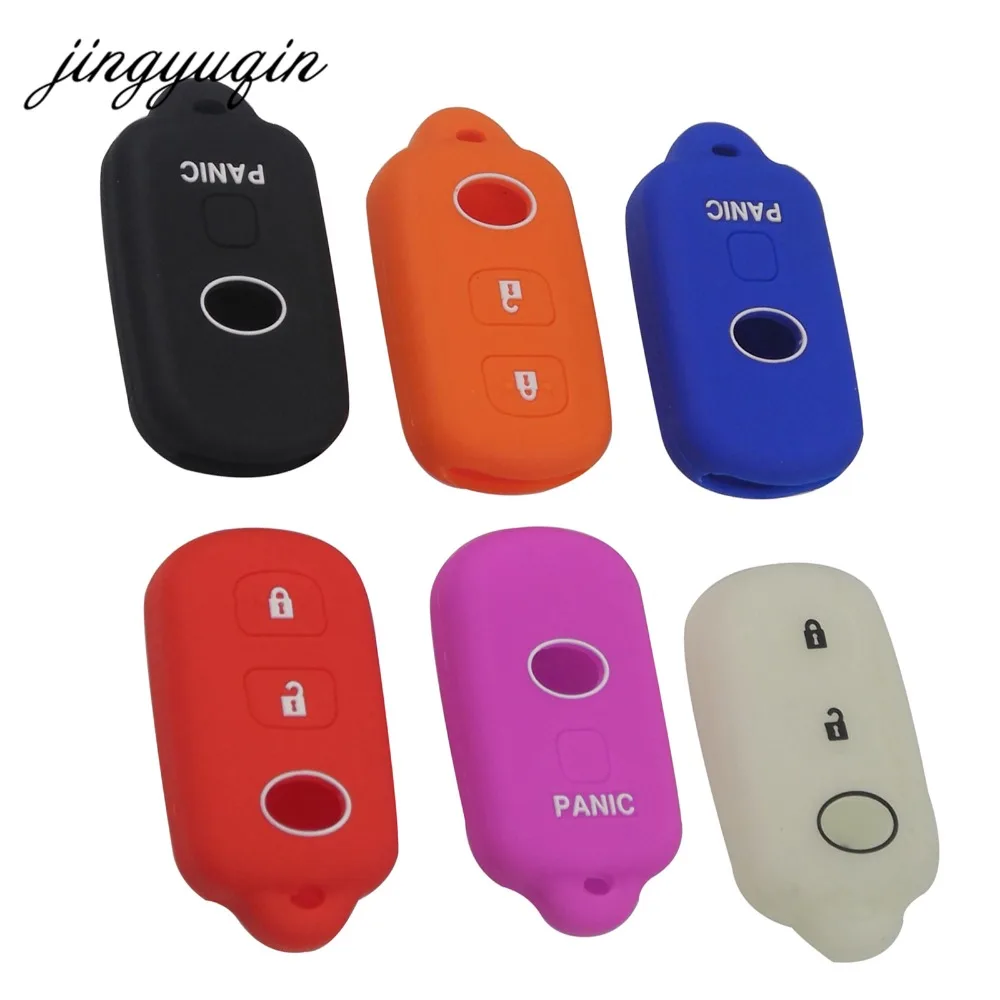 

jingyuqin 30pcs/lot 2 Fob Skin Silicone Key Cover Holder Protector Keyless Remote for Toyota 4Runner Camry Fob Case Holder