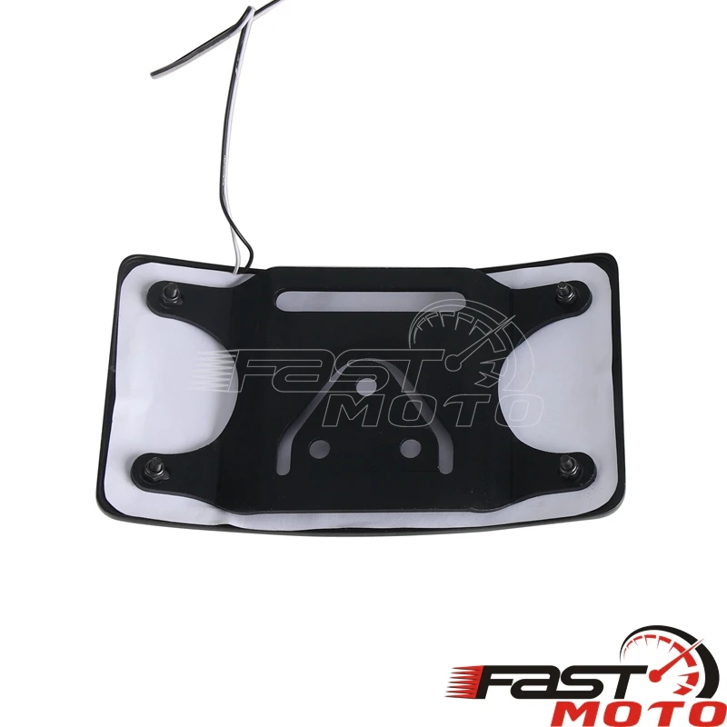 LED Curved Motorcycle License Plate Frame License Number Bracket Mount Holder For Harley Softail FLSTC FLST FLSTF FLSTFB FLHCS