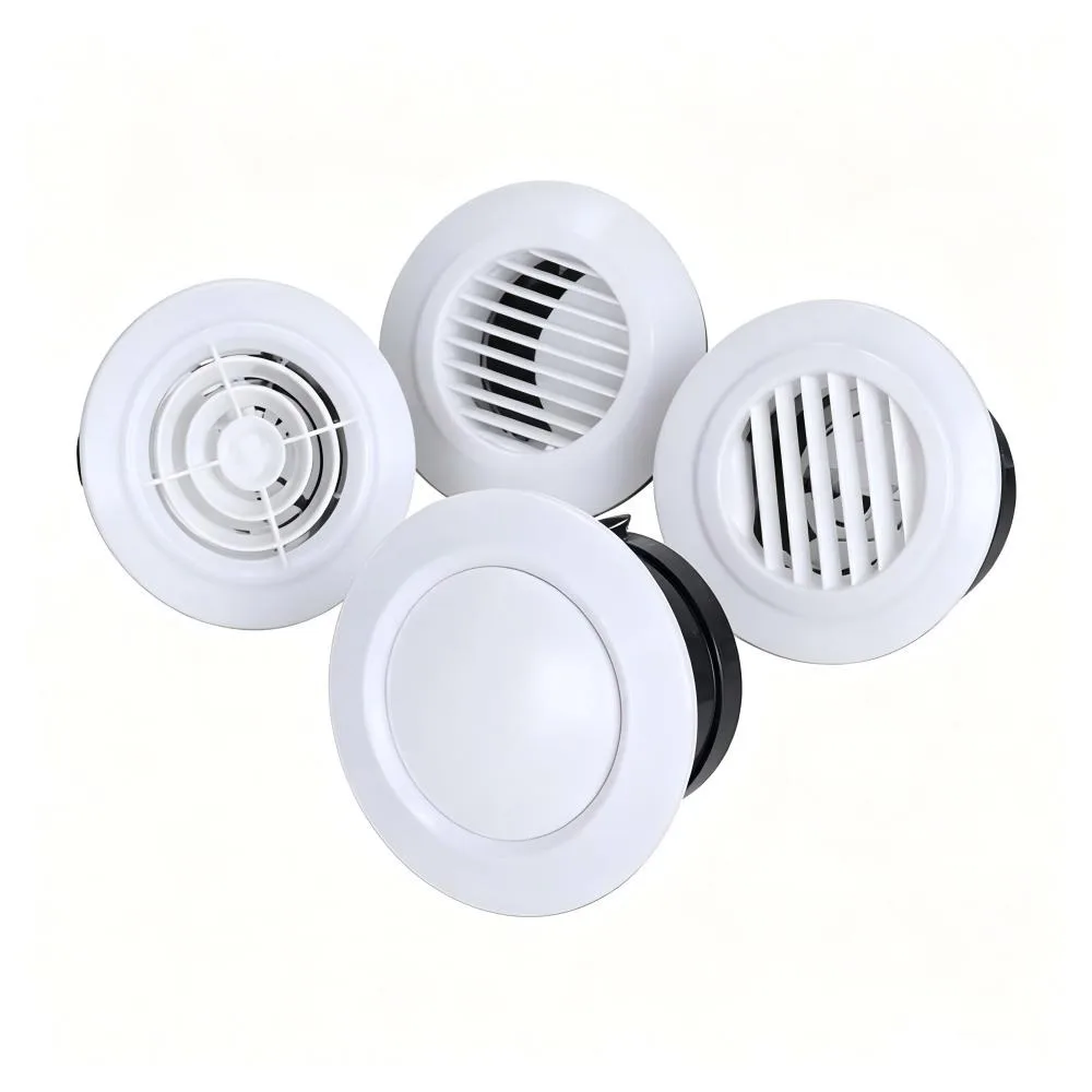 Various Shapes 75/100/125/150/200mm Round Ducting Ventilation Cover Air Vent Extract Valve Grille Adjustable Wall Vent Covers