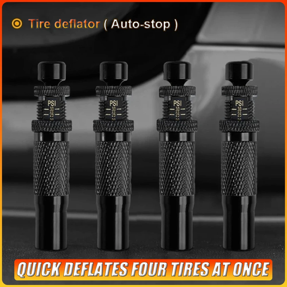 

Suitable For Offroad Vehicles Motorcycle Use Includes Valves Caps 4pcs Automatic Tire Deflators Set Of 4, Adjustable Pressure