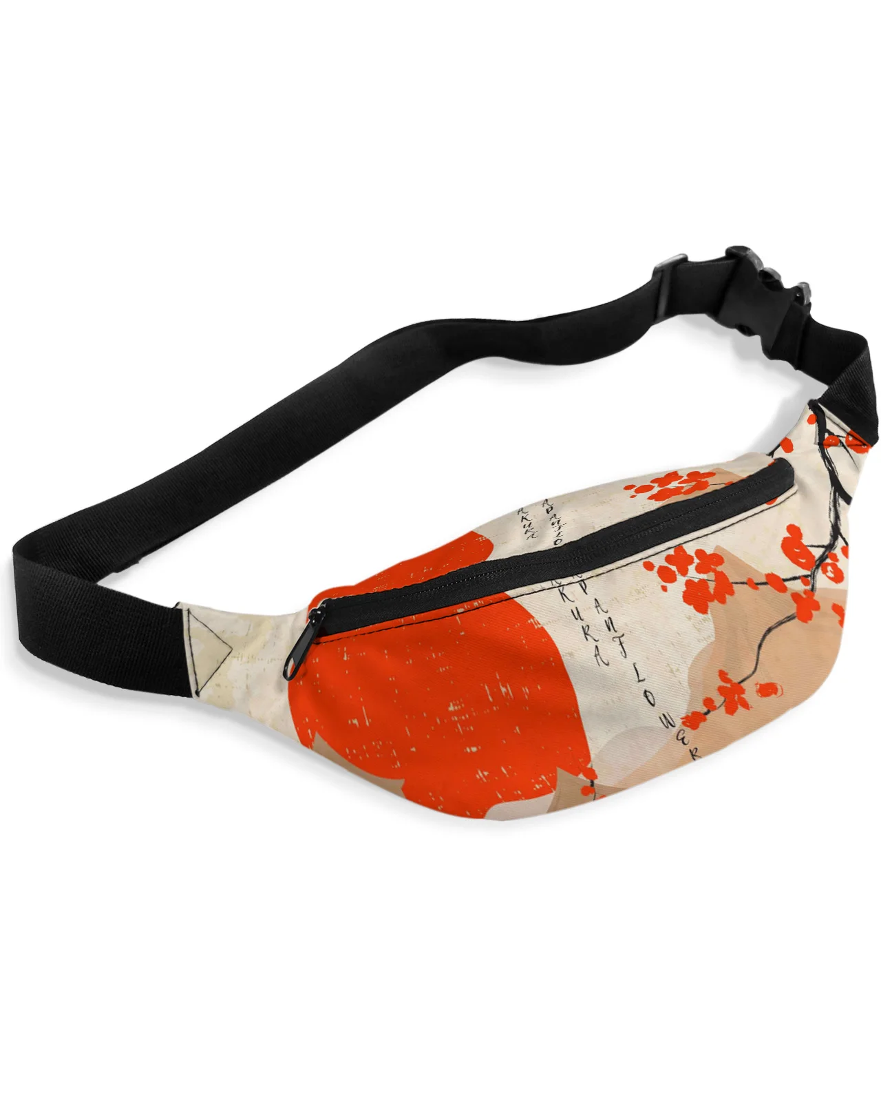 Flower Cherry Blossom Sun River Retro Men Women Waist Bag Fanny Pack Phone Belt Bag Wallet Pouch Waterproof Banana Hip Bags