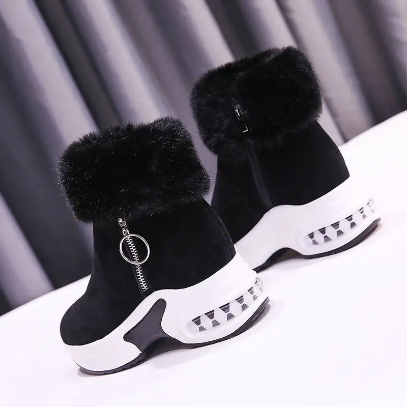 2020Women Winter Warm Rabbit Fur Sneakers Platform Snow Boots Women Ankle Boots Female Causal Shoes Ankle Boots For Women