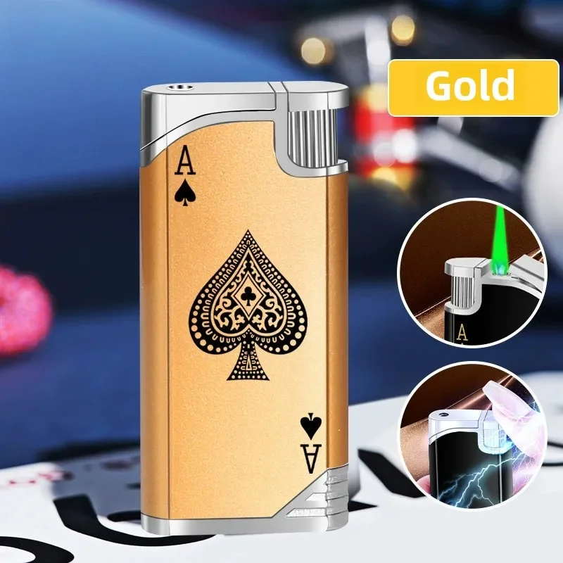 

Jet Green Flame Hidden Fire Outlet Safe Current Funny Funk Lighters Windproof Creative Prank Butane Gas Lighter Smoking Gadgets