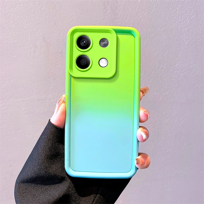 Luxury Gradient Silicone Case for Xiaomi POCO X6 Pro Camera Lens Screen Protector Cover