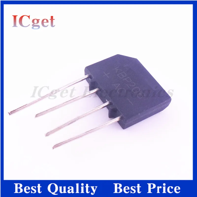 10PCS KBP206 DIP-4 KBP206G DIP DIP4 Bridge Rectifier 2A 600V new and original IC