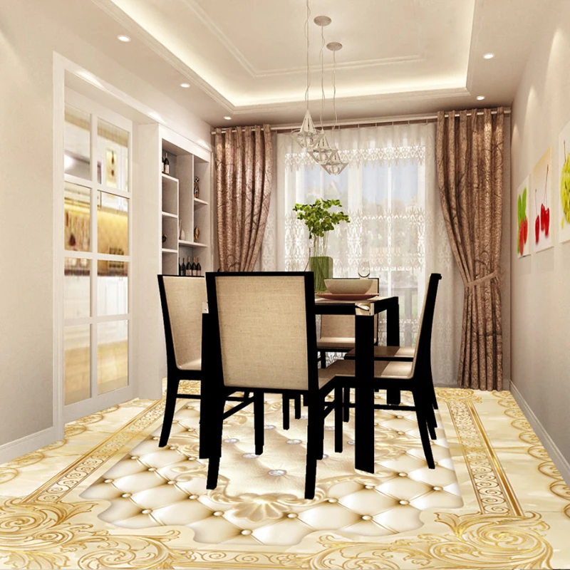Benutzer definierte Boden Wandt apete europäischen Stil Rose Marmor weiche Rolle 3d Bodenfliesen Aufkleber Wohnzimmer PVC Wohnkultur