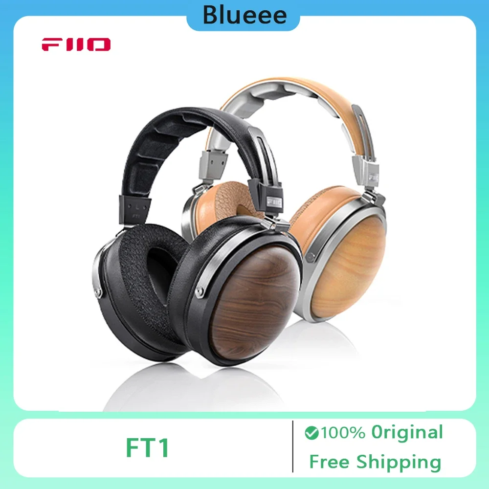 FiiO FT1 Wired Headphones Walnut Wood Earphones 60mm Dynamic HIFI CAW Nanowood Fiber Composite Gaming Headphones