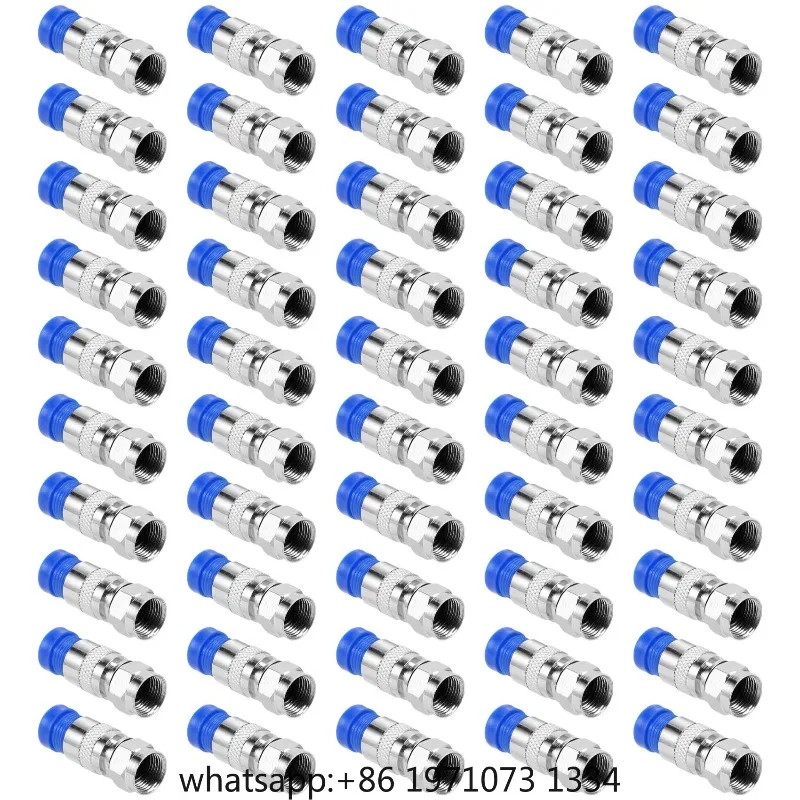 50PCS RG6 Compression Connectors Coaxial Cable Waterproof Connection F Compression Connector RG6 Coaxial Compression Tool