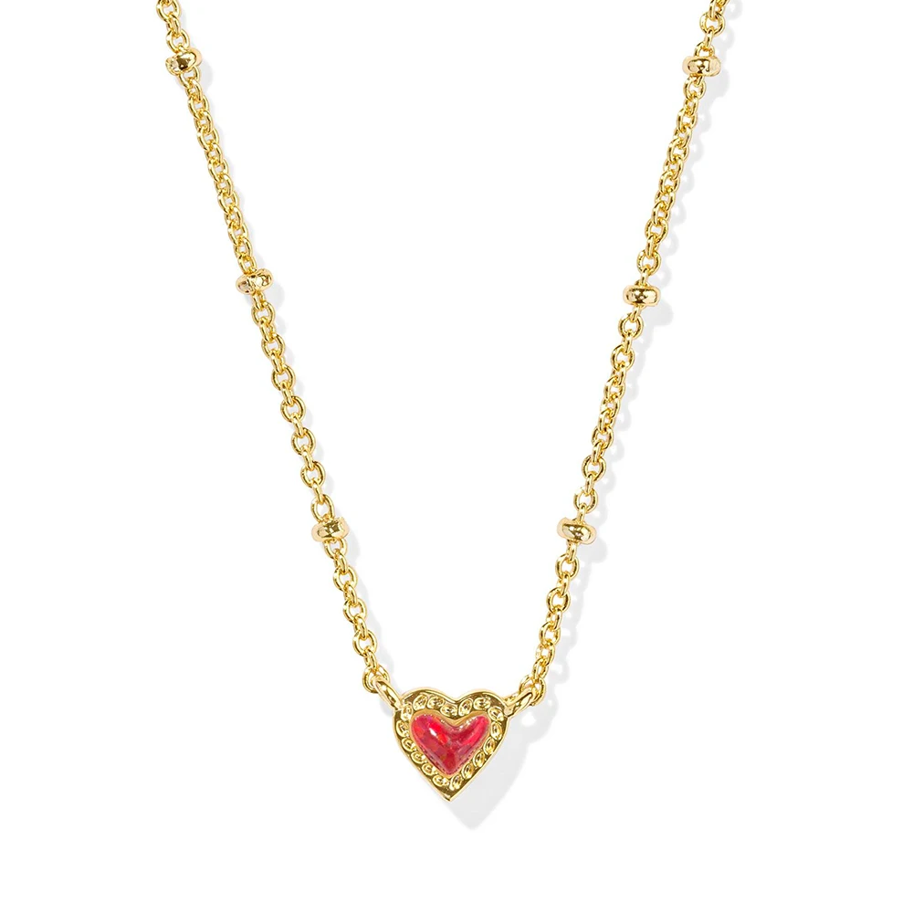 VKVVA Mini Ari Heart Gold-plate Satellite Short Pendant Necklace, Fashion Jewelry for Women,Unique Valentine's Day Gifts