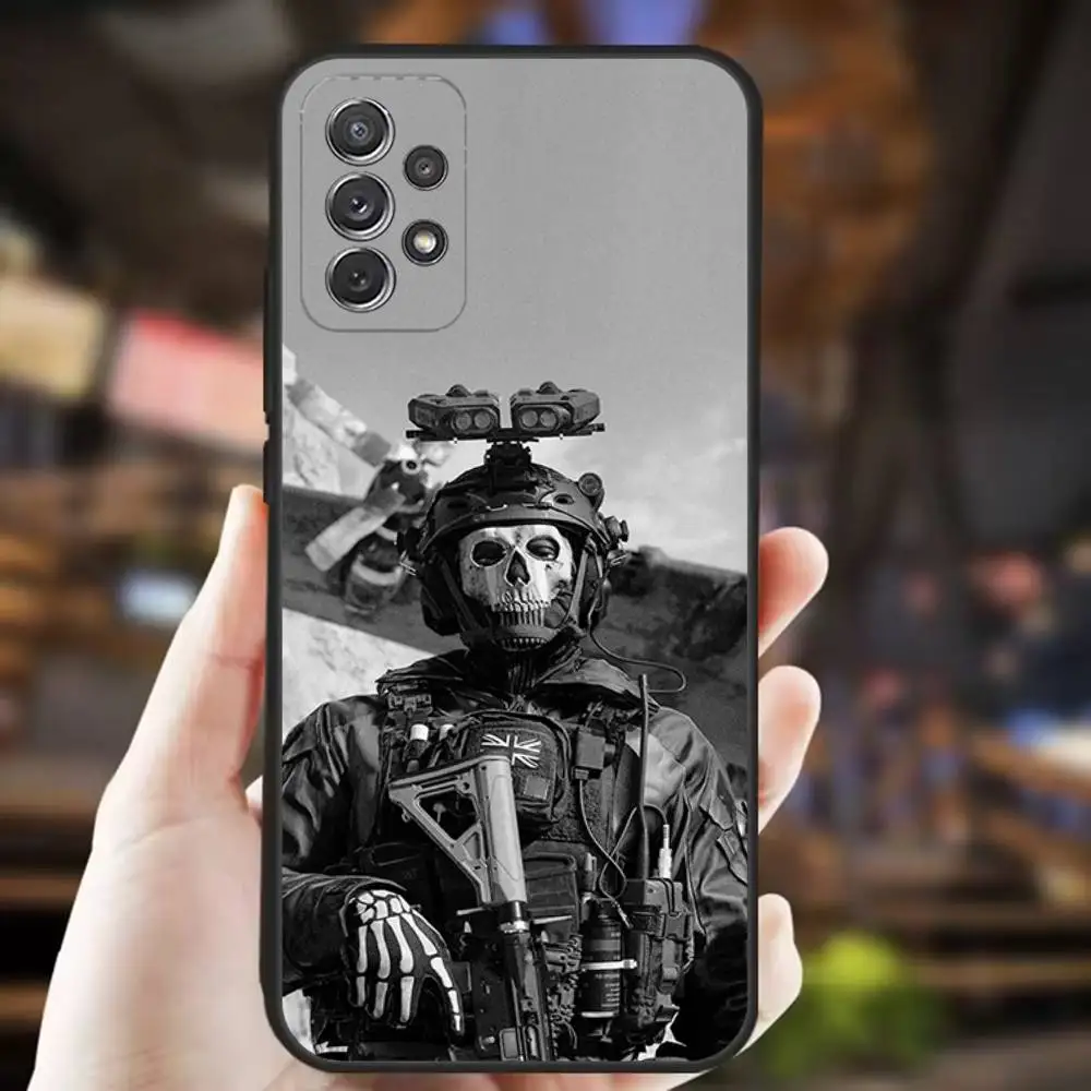 حافظة هاتف COD Call Of Duty G-Ghost لهاتف سامسونج S25، S24، S21، S22، S23، S30، Ultra، S20، Plus، Fe، Lite، Note، 10,9,5G غطاء أسود
