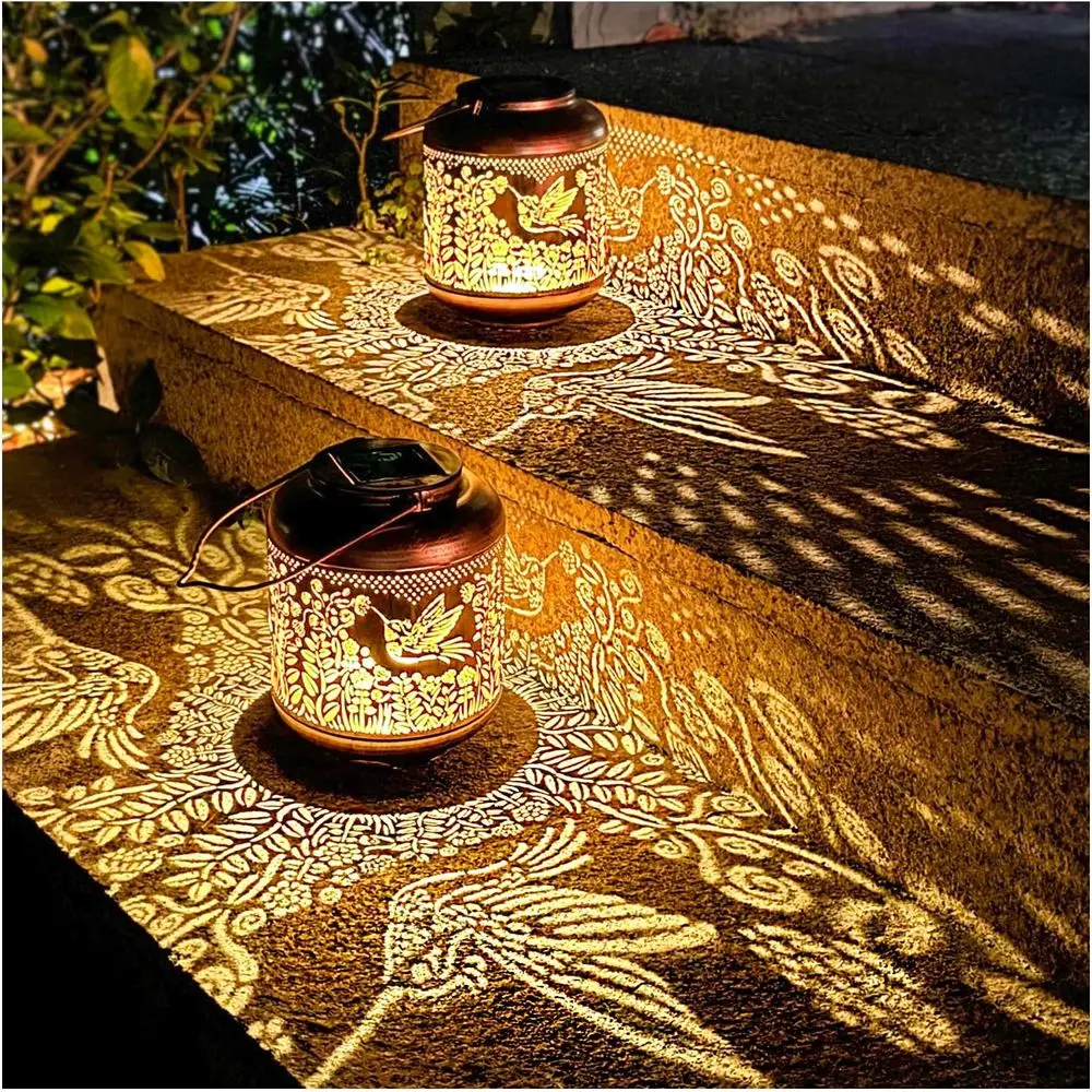 

Outdoor Hanging Lanterns Waterproof LED Lights Metal Decorative for Garden, Patio, Courtyard, Backyard, Yard Decor Unique Gifts