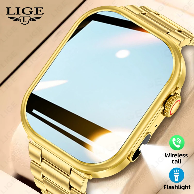

LIGE New Smartwatch BT Call Health&Sleep Monitoring 1.83" HD Screen Smart Watch Waterproof Fashoin Sports Bracelet For Women Men