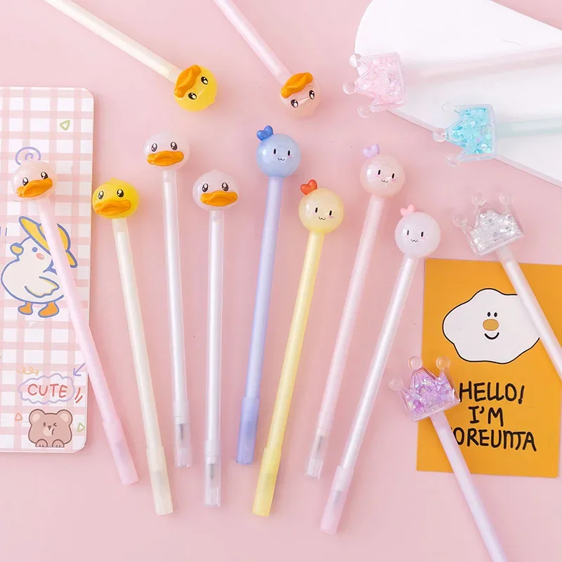 

20PCS Acrylic floating bottle pendant pen, flash butterfly pendant pen, primary school cute neutral pen, black water-based pen B