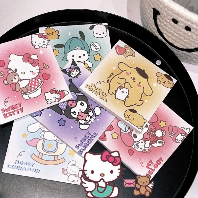 Sanrio Hello Kitty My Melody Cartoon Anime Character Cute Learning Stationery Can Be Pasted Refrigerator Note Holiday Gift