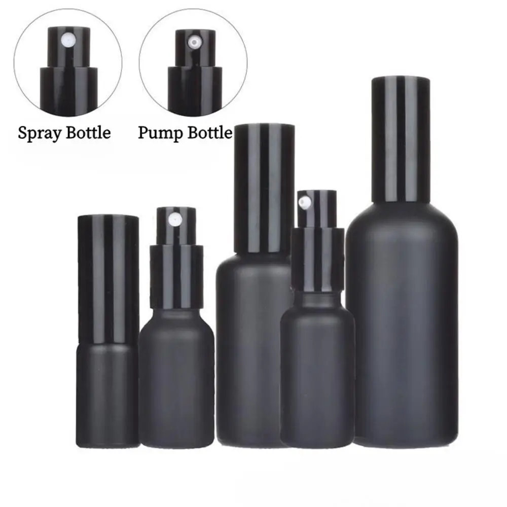 Sprüh flasche 5ml-100ml schwarzes Glas leeres Parfüm Fein nebel zerstäuber nachfüllbare Flaschen Fläschchen ätherisches Öl kosmetische Pump flasche