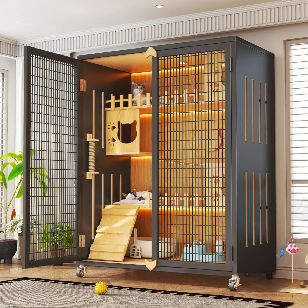 Cat Villa Dream Cat Castle Large  Cage Nest Integrated Luxury House Home Indoor  House